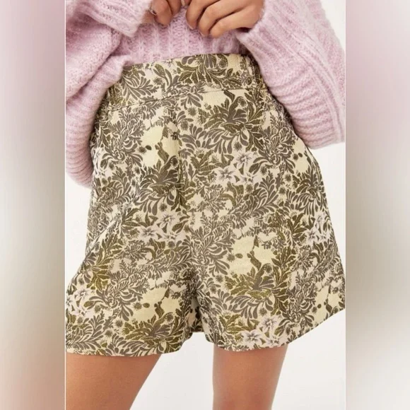 Free People Shine Like a Shorty in Jacquard Gold Combo - Size Medium - Picture 1 of 8